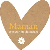 Étiquettes Fête des Mères en forme de coeur, étiquettes cadeaux Fête des Mères brun ø 50 mm - Etiquettes fête des mères, Bons cadeaux fête des mères
