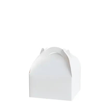 Boîte pâtissière carton avec poignée 12 x 10 x 7 cm - Caissette pâtissière à poignée - Blanc - Lot de 50 - Boîtes pâtissières, Caissettes pâtissières