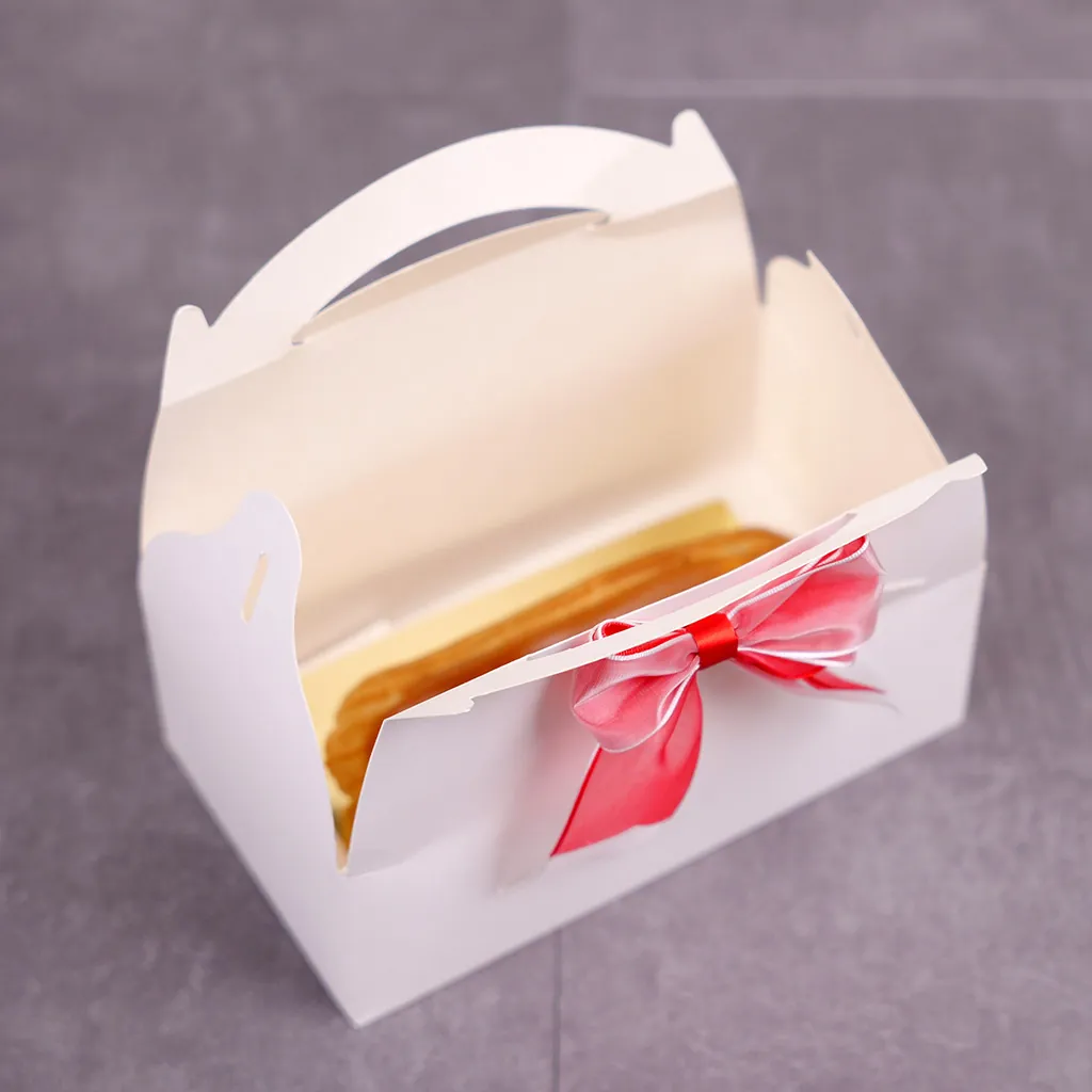 Boîte pâtissière carton avec poignée 18 x 10 x 7 cm - Caissette pâtissière à poignée - Blanc - Lot de 50 - Boîtes pâtissières, Caissettes pâtissières-3