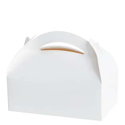 Boîte pâtissière carton avec poignée 18 x 10 x 7 cm - Caissette pâtissière à poignée - Blanc - Lot de 50 - Boîtes pâtissières, Caissettes pâtissières