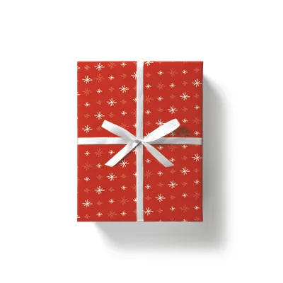 Papier cadeau couché rouge étoiles blanches 70 cm x 100 m 70 g/m² - Papier cadeaux couchés à motifs-4
