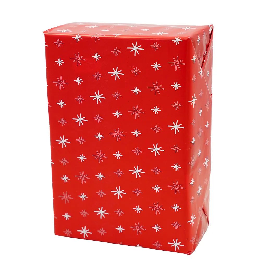 Papier cadeau couché rouge étoiles blanches 70 cm x 100 m 70 g/m² - Papier cadeaux couchés à motifs-5
