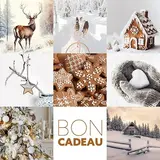 Bon cadeau de Noël Hansel 12x12 cm avec Enveloppe adhésive – Paquet de 12 - Bons cadeaux Noël