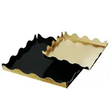 Carré carton plié double face Or / Noir 17 x 17 cm - Plateau carton festonné - Support gâteau - Paquet de 50 - Plateaux de service, Plats jetables