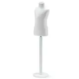 Buste enfant 10/12 ans tissu blanc pied rond bois H 63 cm - Bustes couture, torses couture
