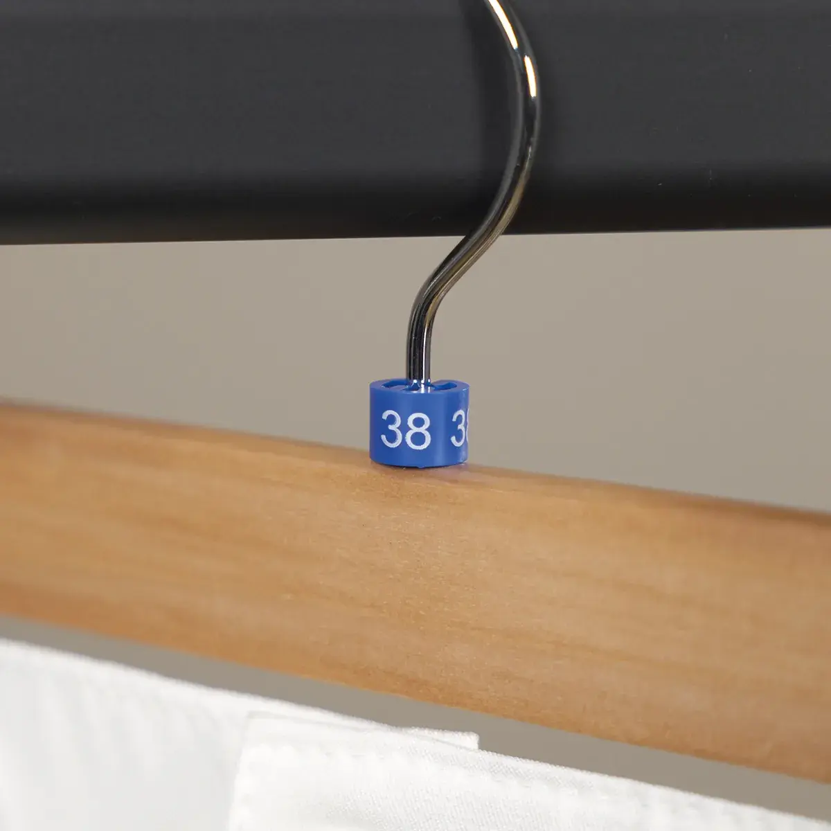 Marque taille T38 bleu ø 1,3 cm - Indicateur de taille pour cintre - Paquet de 100 - Marques taille pour cintres-2