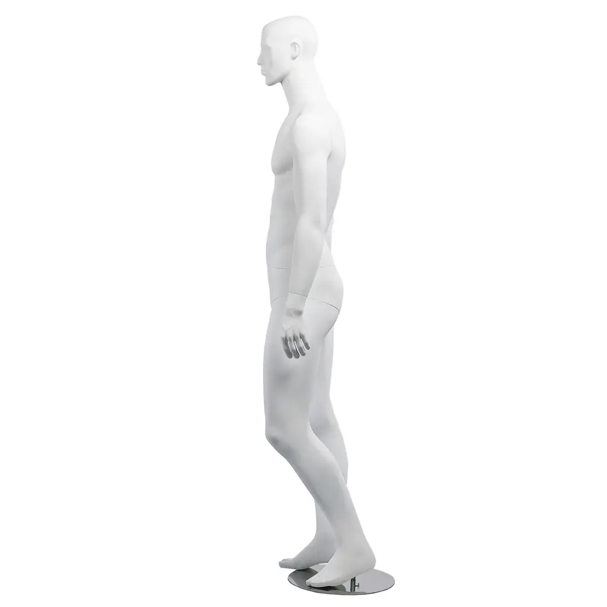 Mannequin homme, tête et cheveux sculptés H 186 cm Fibre de verre - Blanc mat - Mannequins cheveux sculptés-2