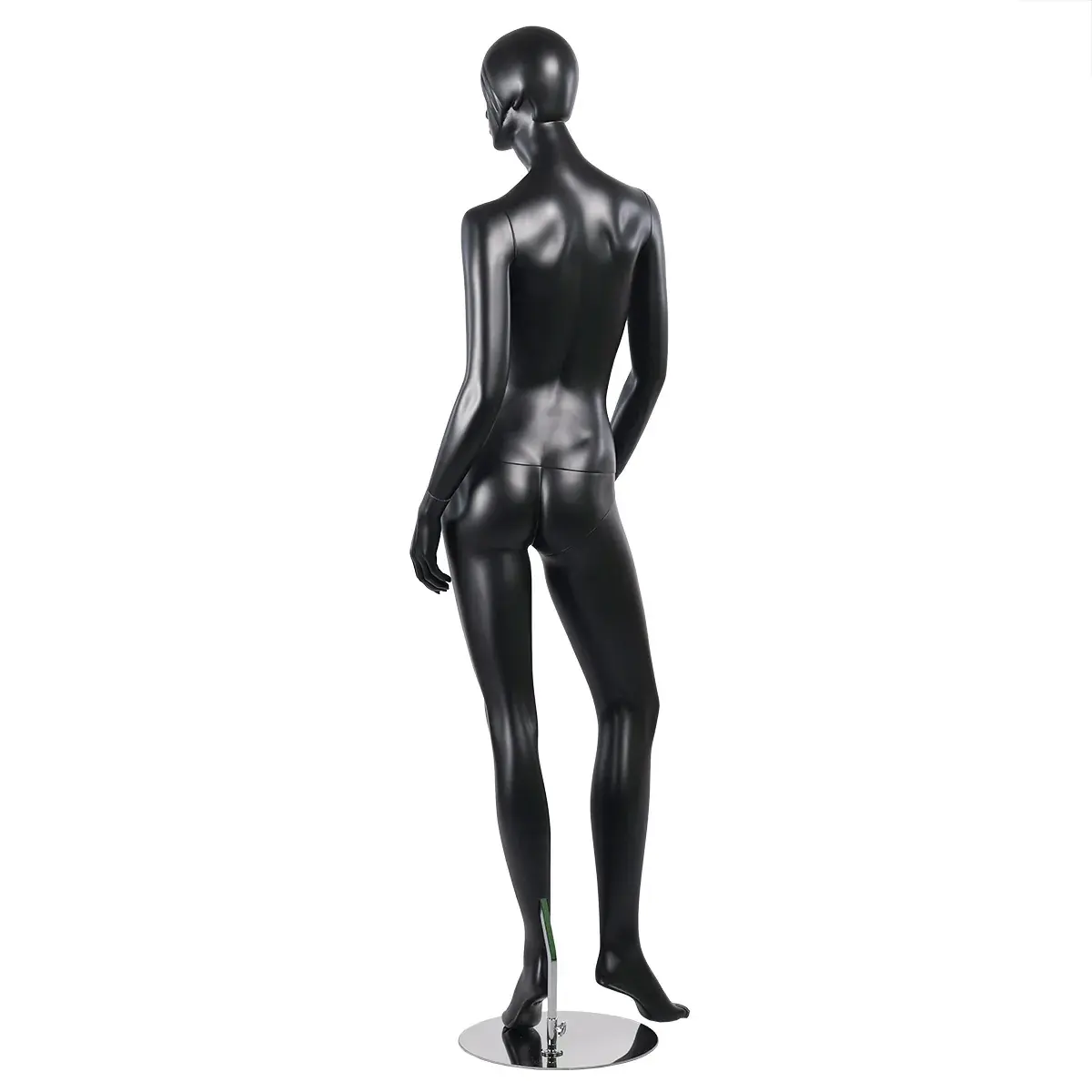 Mannequin femme, tête et cheveux sculptés H 177 cm Fibre de verre - Noir mat - Mannequins cheveux sculptés-3