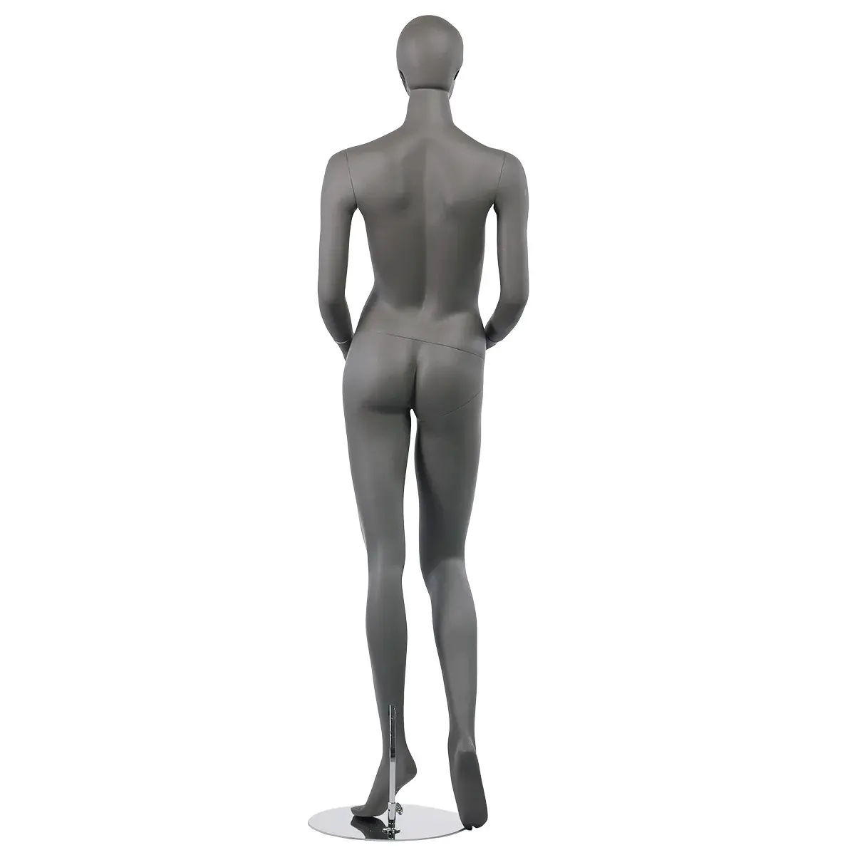 Mannequin femme, tête et cheveux sculptés H 179 cm Fibre de verre - Gris anthracite mat - Mannequins cheveux sculptés-3