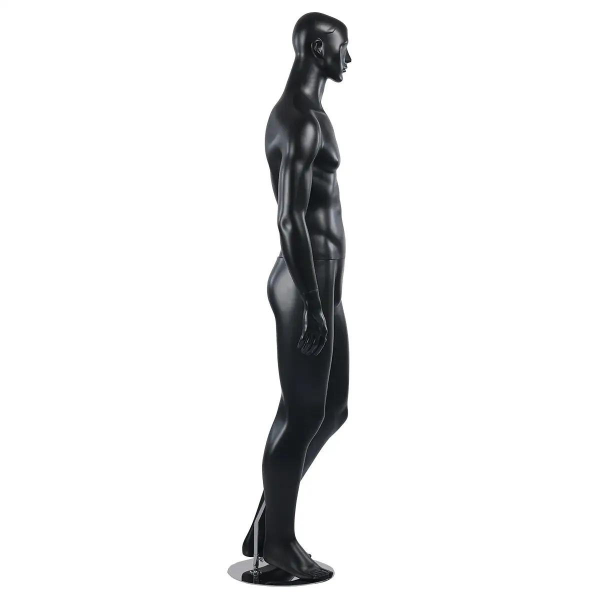 Mannequin homme, tête et cheveux sculptés H 184 cm Fibre de verre - Noir mat - Mannequins hommes-2