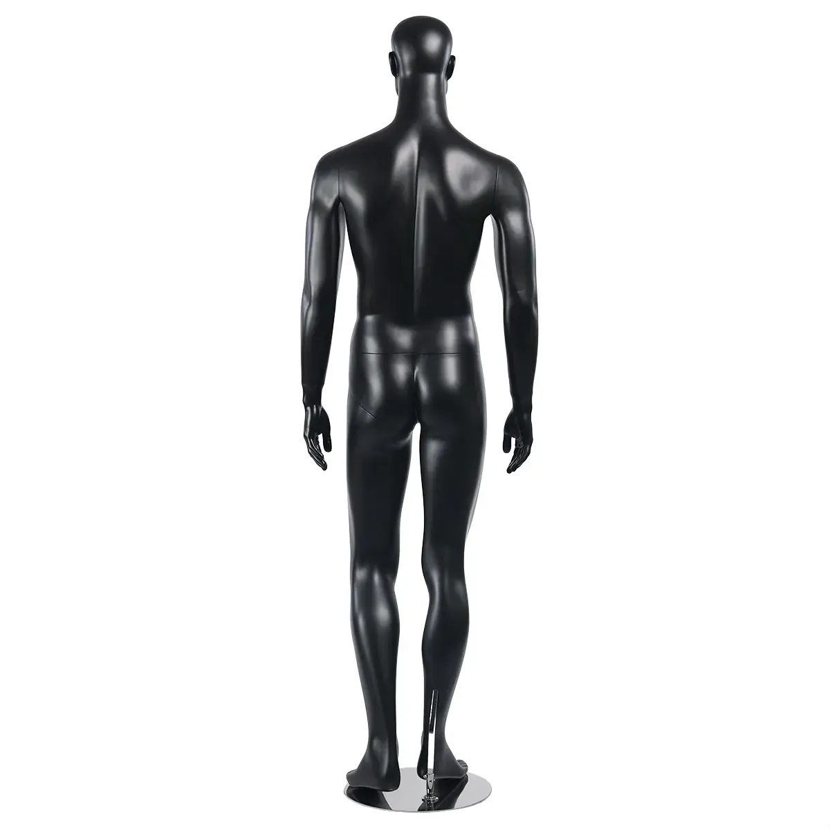 Mannequin homme, tête et cheveux sculptés H 184 cm Fibre de verre - Noir mat - Mannequins hommes-3