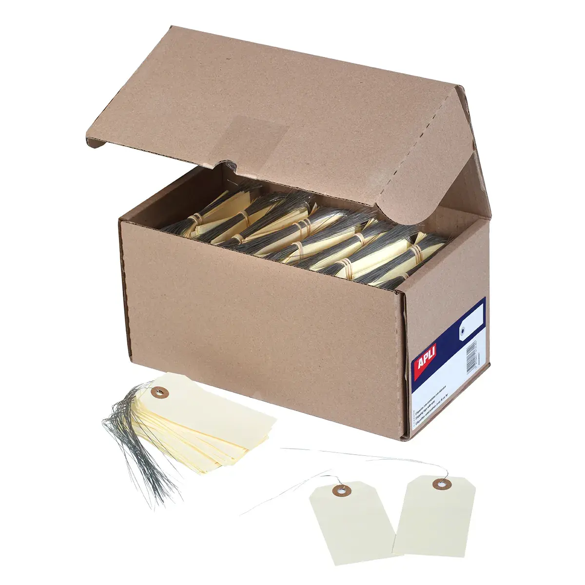Étiquette américaine avec fil de fer 120 x 57 mm Apli – Étiquette bijouterie - Crème - Boîte de 1000 - Étiquettes bijoux-6