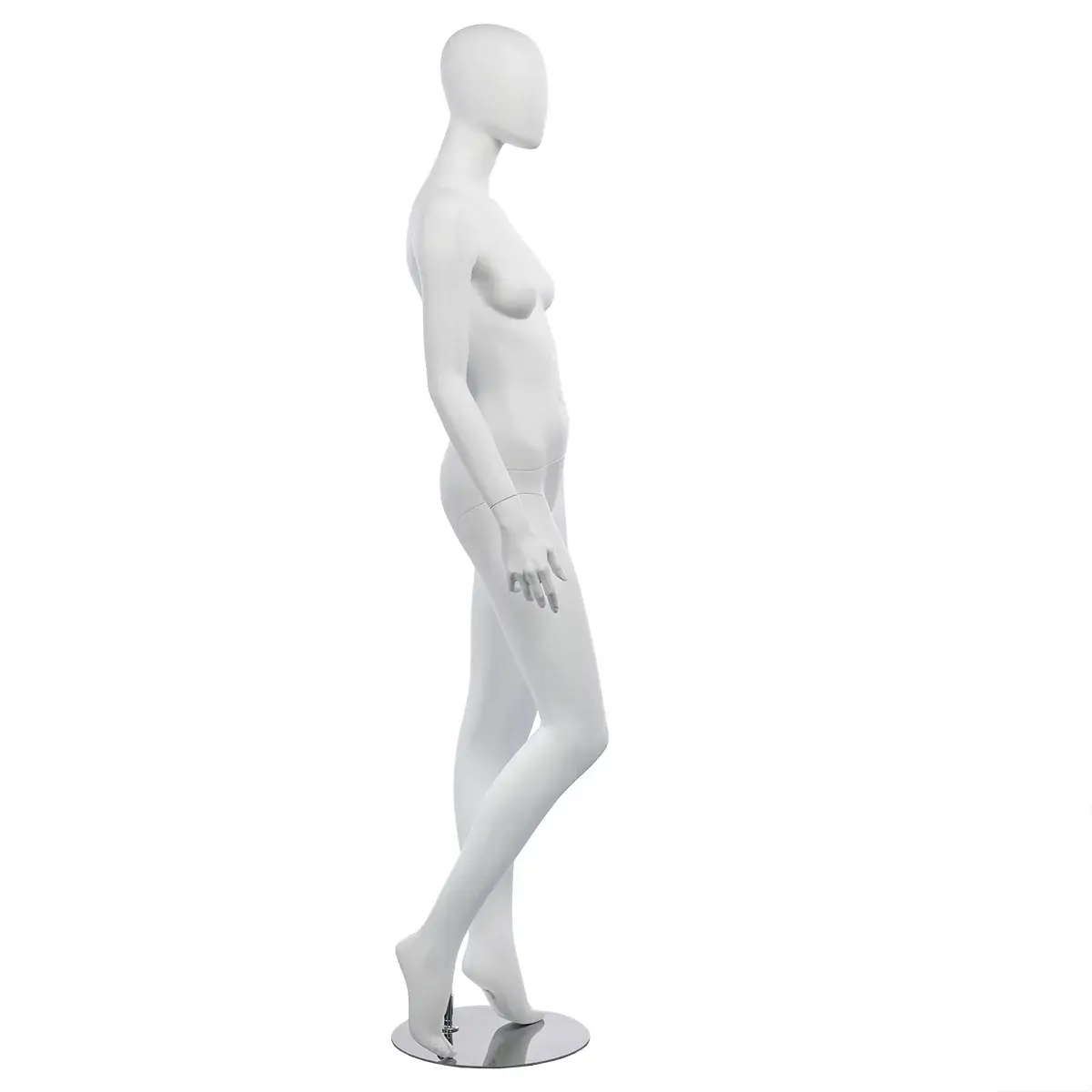 Mannequin femme, finition mate, bras le long du corps H 178 cm Fibre de verre - Blanc mat - Mannequins femmes-2