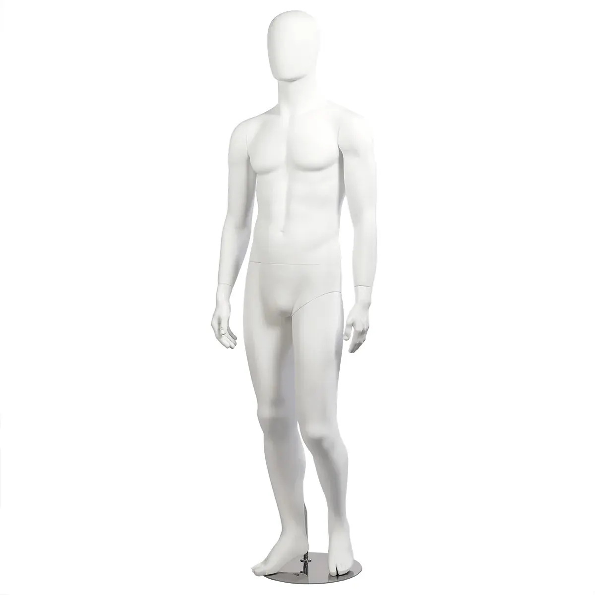 Mannequin homme, finition mate H 184 cm Fibre de verre - Blanc mat - Mannequins hommes