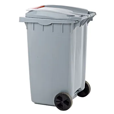Conteneur 120 litres gris PEHD - Poubelles professionnelles-2