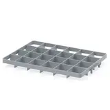 Séparateur pour bac Euro 24 compartiments 60 x 40 cm gris argenté - Bacs plastique à parois et fond pleins