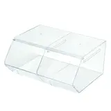 Présentoir acrylique 2 compartiments 38 x 30 x 20 cm - Bac de présentation - Bac vrac - Supports Plexi