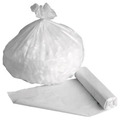 Sac poubelle 130 litres PEBD avec lien à nouer - Sac poubelle professionnel - Blanc - Rouleau de 20 - Sacs poubelle professionnels