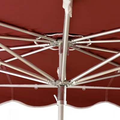 Parasol professionnel de marché - Parasol forain - Rouge bordeaux - 220 x 180 cm - armature alu, toile + housse - Parasols de marché, Parasols forains-2
