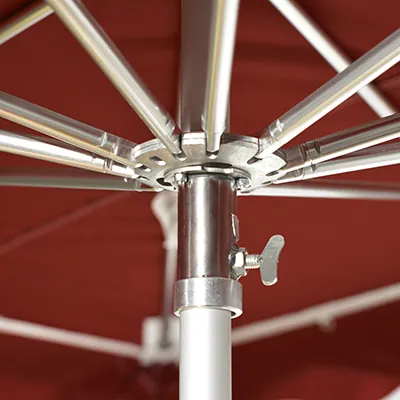 Parasol professionnel de marché - Parasol forain - Rouge bordeaux - 220 x 180 cm - armature alu, toile + housse - Parasols de marché, Parasols forains-3