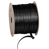 Ruban satin noir double face 6 mm x 91 m - Rubans tissu, Cordons