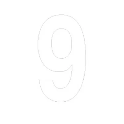 Chiffre adhésif 9 - Lettres et chiffres adhésifs
