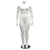 Mannequin femme grande taille sans tête, fibre de verre, blanc, H 170 cm - Mannequins grandes tailles