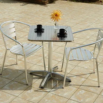 Table carrée en inox 60 x 60 x H 72 cm - Tables-2
