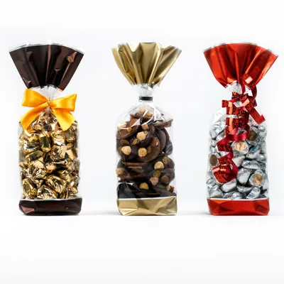 Sachet confiserie fond carton glacé marron 10 x 20 cm polypro 35µ - Sachet bonbons - Lot de 100 - Sachets bonbon, Sachets confiserie-4