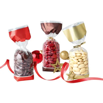 Sachet confiserie fond carton glacé or 10 x 20 cm polypro 35µ - Sachet bonbons - Lot de 100 - Sachets bonbon, Sachets confiserie-3