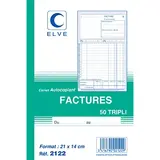Facturier - Cahier de facture Elve Manifold A5 140 x 210 mm 50 pages autocopiantes 3 exemplaires - Facturiers