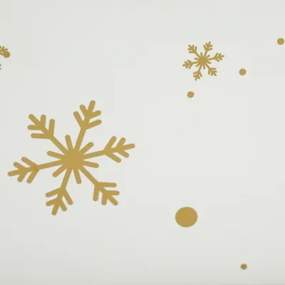Corbeille carton rectangulaire Flocons 33 x 20 x 7,5 cm blanc / or, paquet de 10  - Corbeilles carton-3