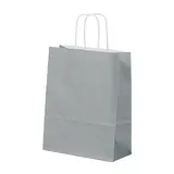 Sac kraft gris à poignées torsadées 19+8x24cm 90g/m² (x50) - Sacs kraft couleur poignées torsadées