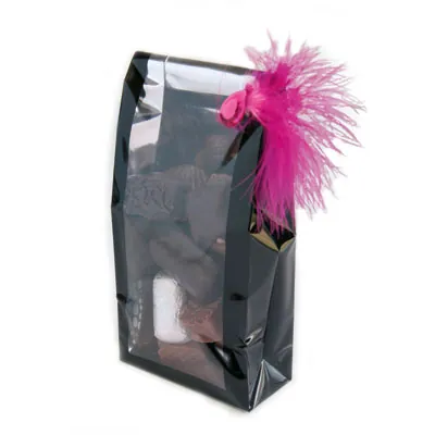 Sachet SOS fond PP Glossy noir 8 x 4 x 20 cm 55µ - Sachet confiserie - Sachet bonbons - Lot de 50 - Sachets bonbon, Sachets confiserie-2