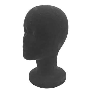 Tête mannequin femme polystyrène H 30 cm - Tête pour perruque, chapeau - Noir - Têtes-2