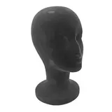 Tête mannequin femme polystyrène H 30 cm - Tête pour perruque, chapeau - Noir - Têtes