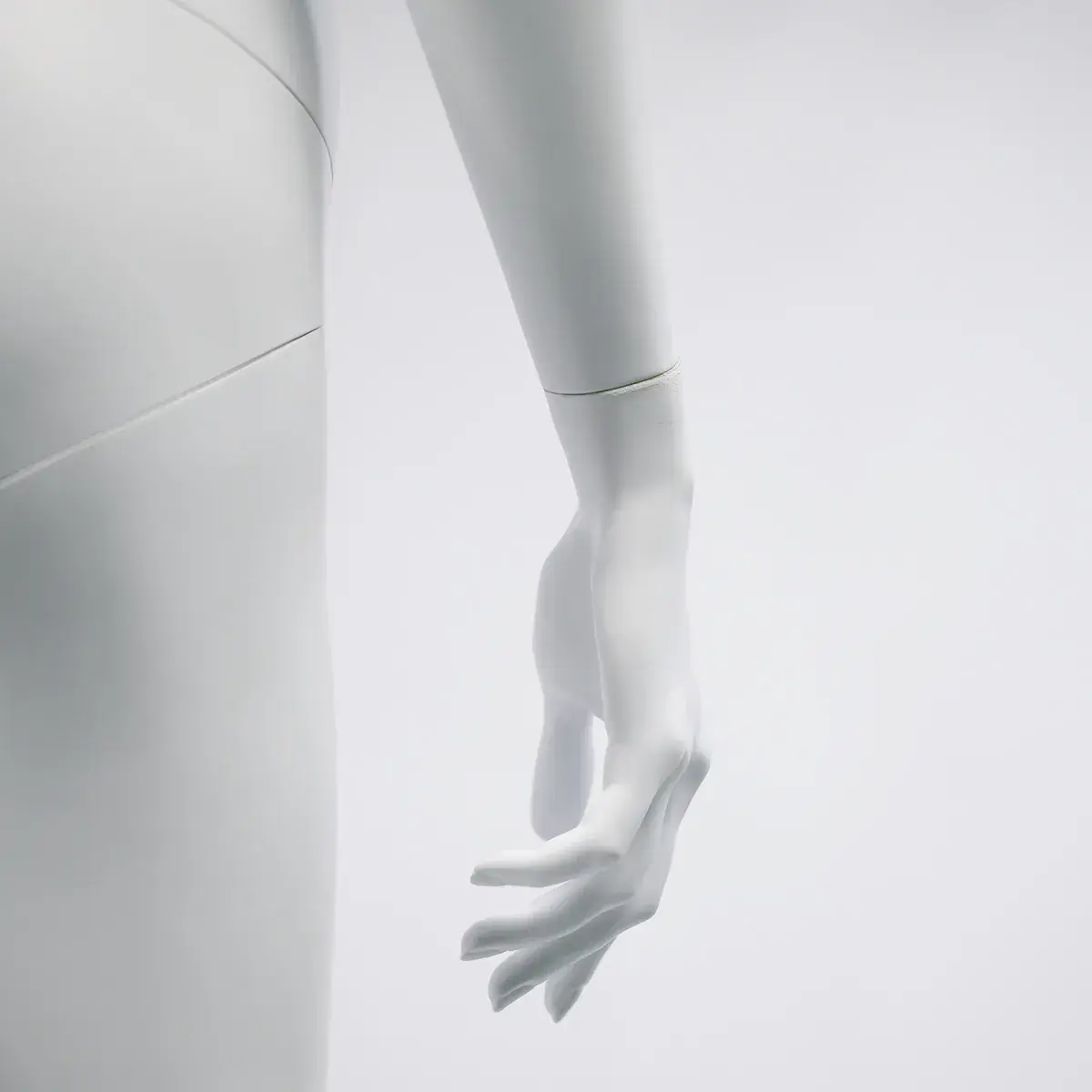 Mannequin femme, cheveux sculptés, bras long du corps H 178 cm Fibre de verre - Blanc - Mannequins cheveux sculptés-4