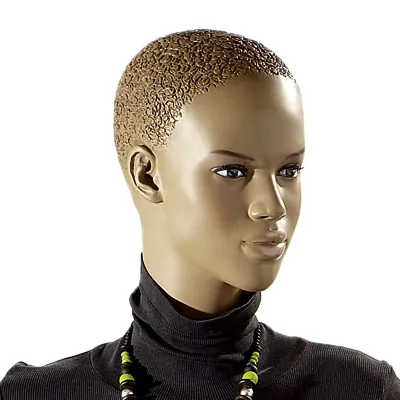 Mannequin femme afro, cheveux sculptés, mains sur les hanches - Mannequins cheveux sculptés-2