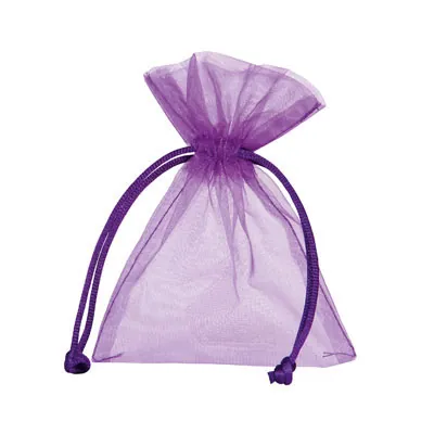 Pochette organza violet 7,5 x 10 cm - Paquet de 10 - Pochettes organza