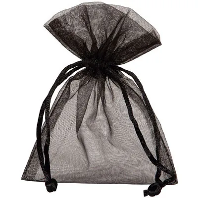 Pochette organza noir 17 x 24 cm - Paquet de 10 - Pochettes organza