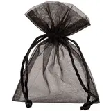 Pochette organza noir 17 x 24 cm - Paquet de 10 - Pochettes organza