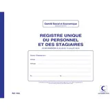Registre unique d'inscription du personnel et des stagiaires 29,7 x 21 cm 52 pages - Registres de caisse, Cahiers de recettes