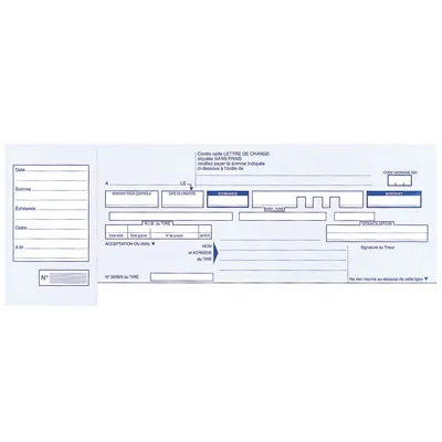 Lettre de change 50 feuillets autocopiants 27 x 10,2 cm - Lot de 5 - Registres et agendas de comptabilité-2