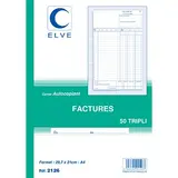 Facturier - Cahier de facture Elve Manifold A4 210 x 297 mm 50 pages 3 exemplaires - Facturiers