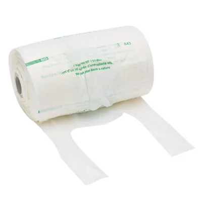 Sac bretelle biodégradable transparent 23 x 6 x 50 cm plastique biosourcé - Rouleau de 400 sacs - Sacs plastique bretelles-2