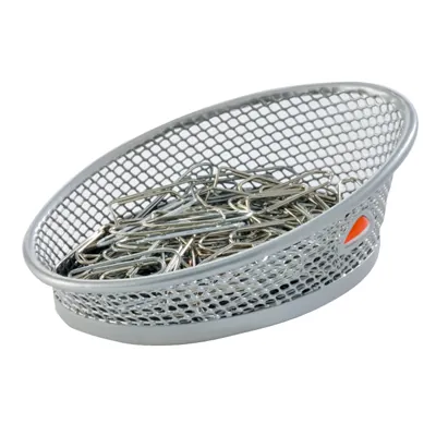 Pot à trombones métal mesh gris anthracite 10,5 x 6 x 4 cm - Pots à crayons-2