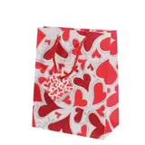 Sac cadeau papier pelliculé coeurs rouges 11 x 6 x 13,7 cm - Sac Saint Valentin - Lot de 20 - Sacs cadeaux Saint-Valentin, Pochettes cadeaux Saint-Valentin