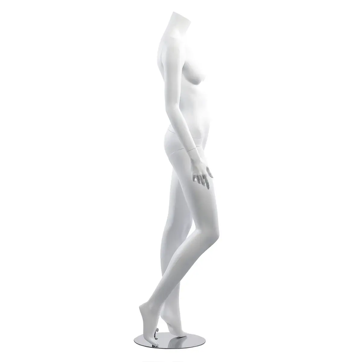 Mannequin femme, sans tête, bras le long du corps H 164 cm Fibre de verre - Blanc - Mannequins sans tête-2