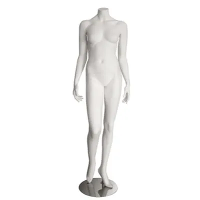Mannequin femme, sans tête, bras le long du corps H 164 cm Fibre de verre - Blanc - Mannequins femmes