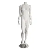Mannequin femme, sans tête, bras le long du corps H 164 cm Fibre de verre - Blanc - Mannequins femmes